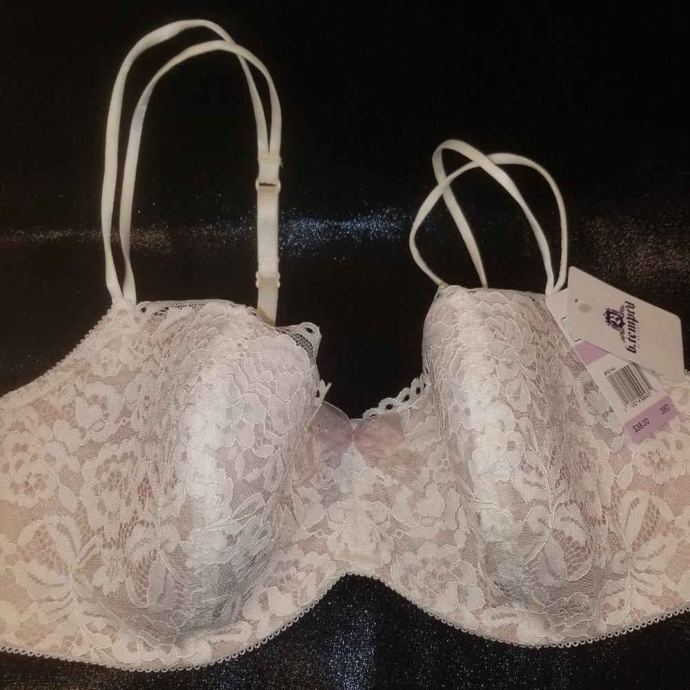 Macy's 38D Balconette Underwire Lace Bra Ivory  b.tempt'd Wacoal Women's (T=35)